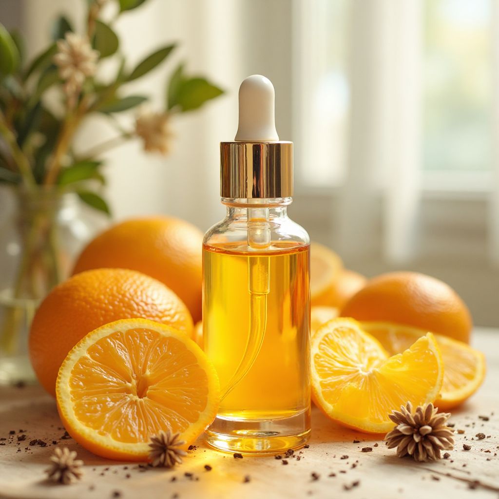 Natural vitamin C facial serum with dropper