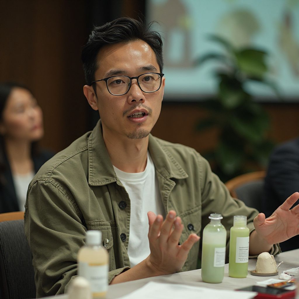 Man with healthy hair using natural hair products
